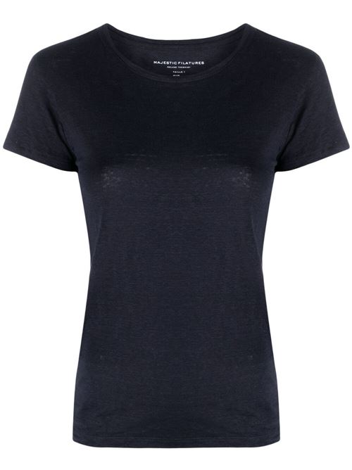 T-shirt donna Majestic Filatures girocollo marine MAJESTIC FILATURES | E26M011FTS162003